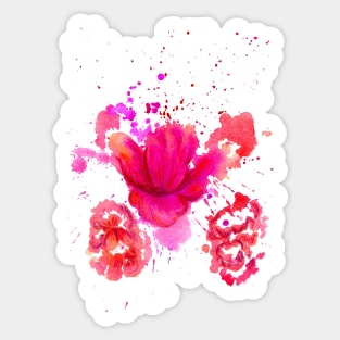 Pink Watercolor Flower Sticker